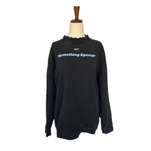 Off-White Something Special Woman Black Crewneck Sweatshirt Size XS